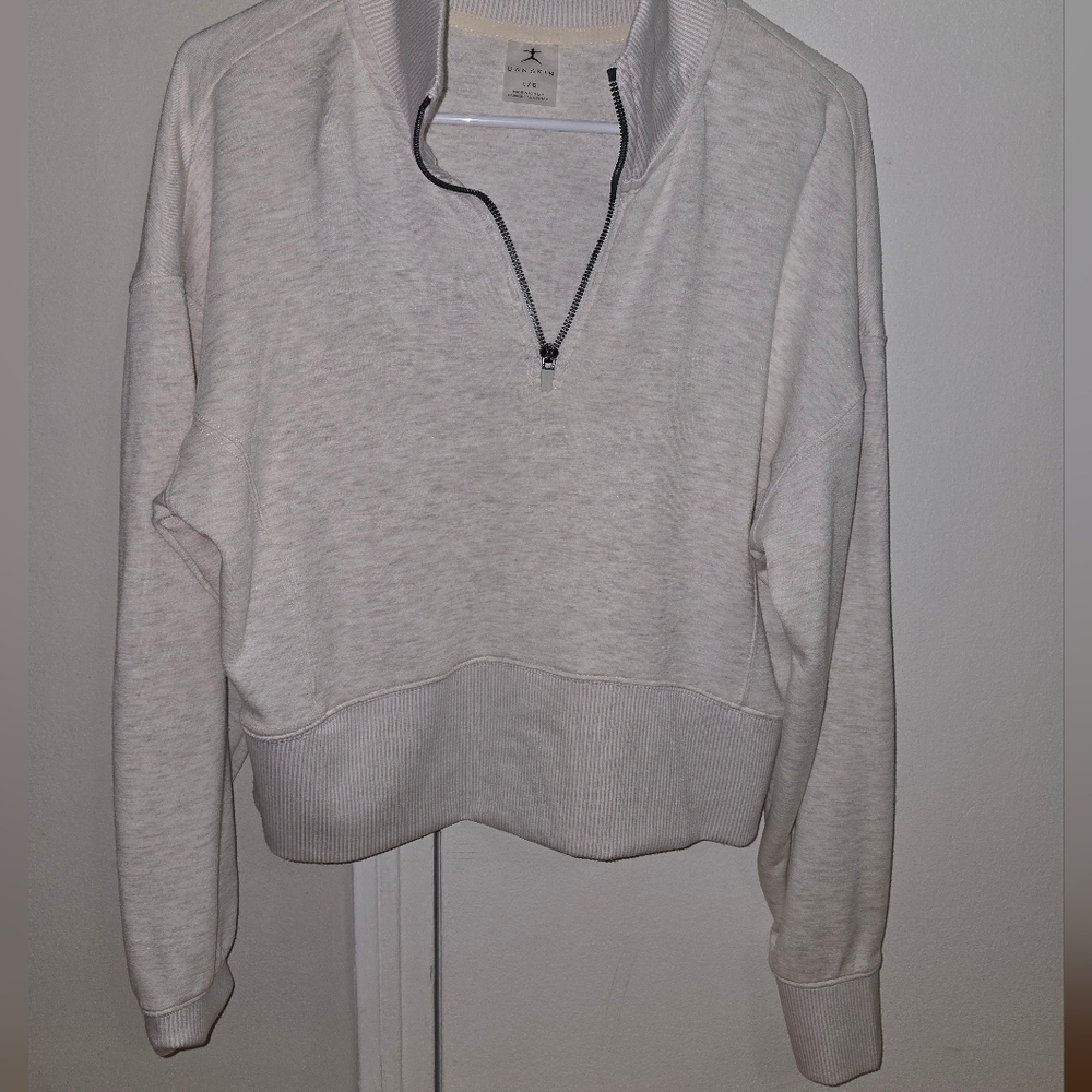 Danskin Off-White Quarter-Zip Pullover - Picture 2 of 8